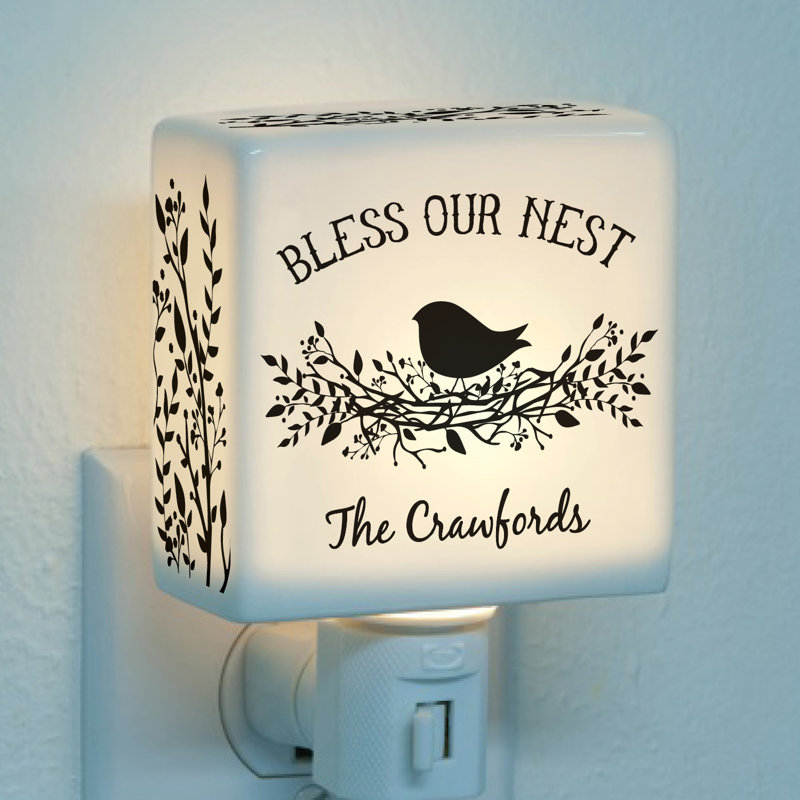Bless Our Nest Night Light with Custom Name Printed