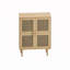 Armoire de rangement 4 portes en maille de rotin
