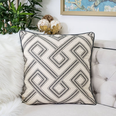 Cassanra Geometric Cotton Outdoor Throw Pillow