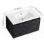 Meuble-lavabo de 30 po avec porte à fermeture douce et lavabo en céramique. Design moderne. 2 portes. Noir Contreplaqué 2 portes.
