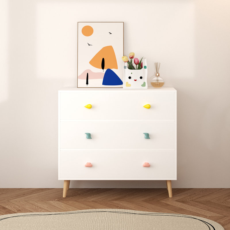 Commode 3 tiroirs pour enfants, Blanc