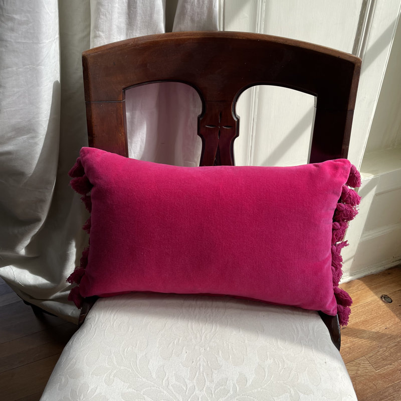 Terhune Rectangular Lumbar Cushion, Fuchsia Pink