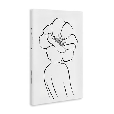 Flower Head Silhouette Canvas Wall Art, design by Martina Pavlova