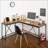 Desks | Industrial Wood &amp; Metal Corner Desk - Acacia &amp; Black | Natural | Solid Wood