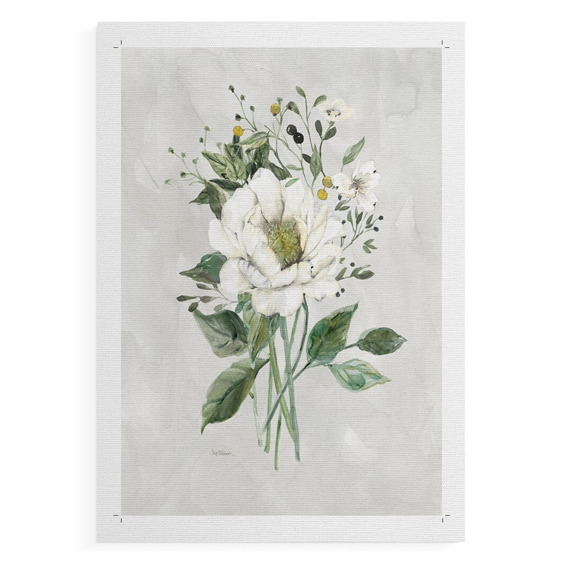 «White Farmhouse Botanical I», impression sur toile seulement - non encadrée, H 27 po x l 18 po