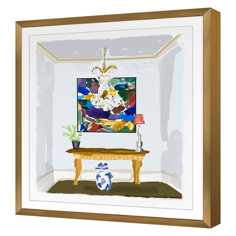 Shimmer Print by Dana Gibson, Gold, 40" H x 38" W x 0.75" D