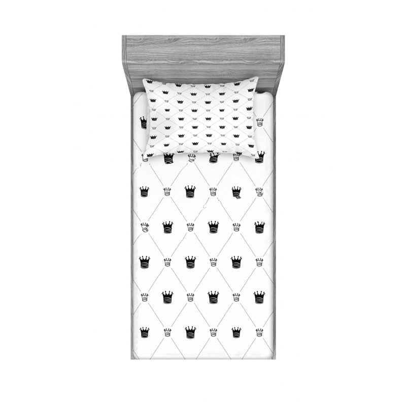 Ensemble de draps géométriques Traditional, Ensemble de draps pour lit simple avec drap-housse