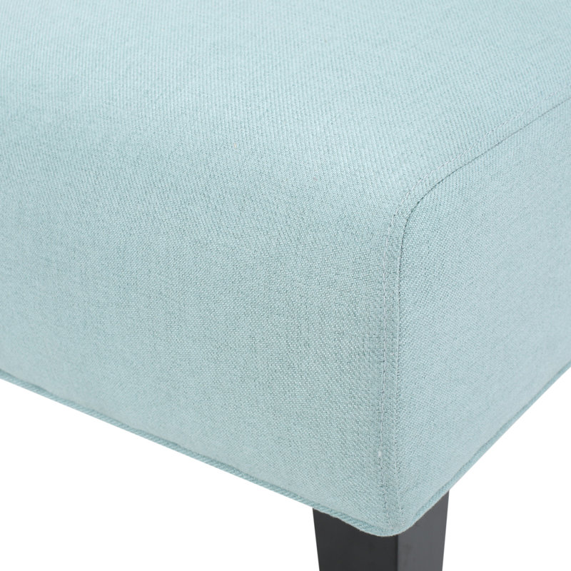 Yokota Upholstered Slipper Chair, Light Blue Polyester