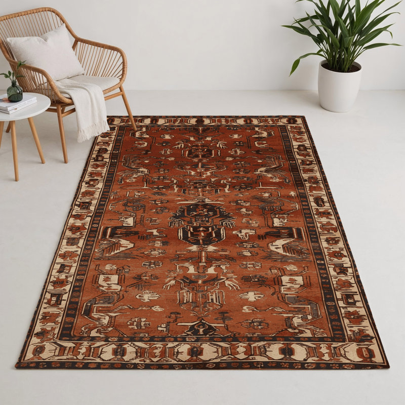 Turkish Brown Indoor and Outdoor Area Rug, Rectangle 9' x 12'