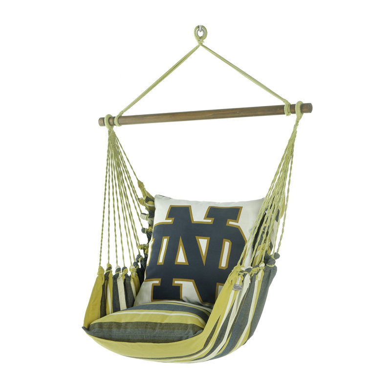 Fauteuil suspendu hamac Notre Dame Fighting Irish (ND) bleu marine et or