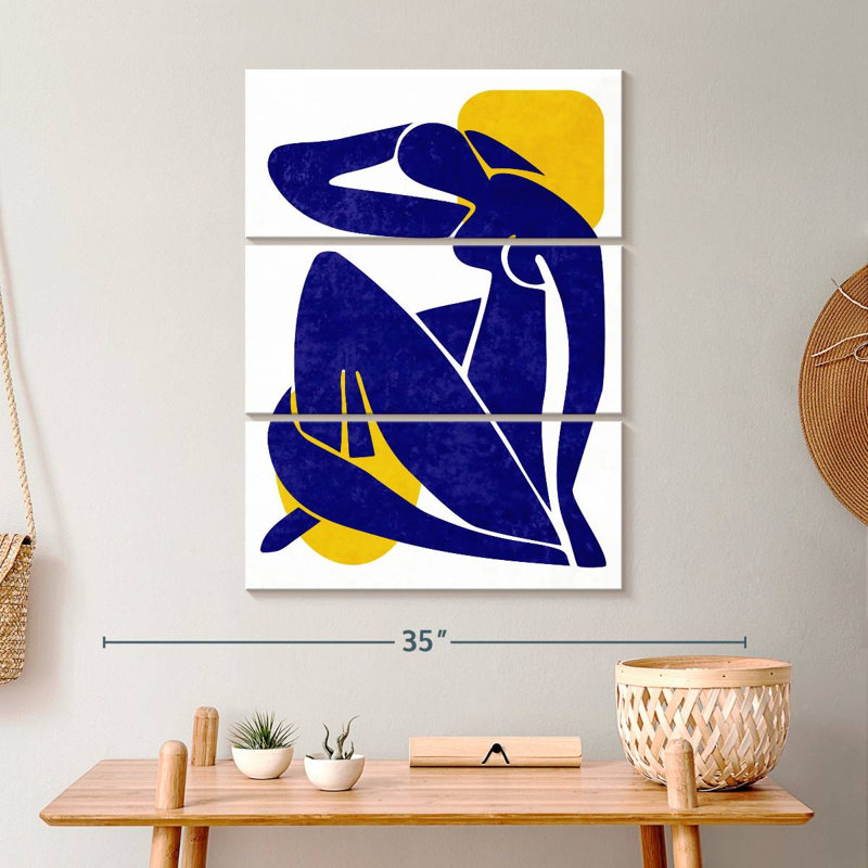 Abstract Woman Silhouette Multi Piece Canvas Print, 20" H x 32" W x 1.25" D