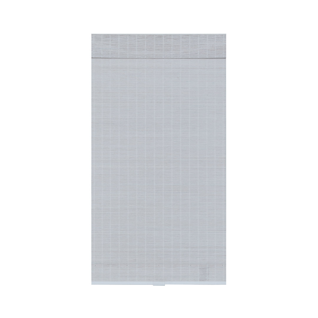 Bria Cordless Bamboo Semi-Sheer White Roman Shade Home Basics Length & 