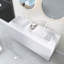 Meuble-lavabo de 60 po avec lavabo, armoire de rangement autoportante avec 4 portes, 2 lavabos rectangulaires en céramique à rayures blanches et comptoir blanc Carrara, sans robinet, couleur blanche-710503515
