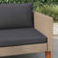 Canapé de patio simple vidaXL, structure en poly rotin et acier thermolaqué, résistant aux intempéries, coussins inclus, mobilier d'extérieur modulaire léger, facile à nettoyer, beige avec coussins anthracite-1353201838-1353201839