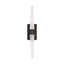 Sean Lavin Lassell 2-light single tall wall sconce in polished nickel finish with crystal shades-653415162