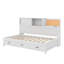 Lit de jour simple avec tiroirs, tablette et ports USB