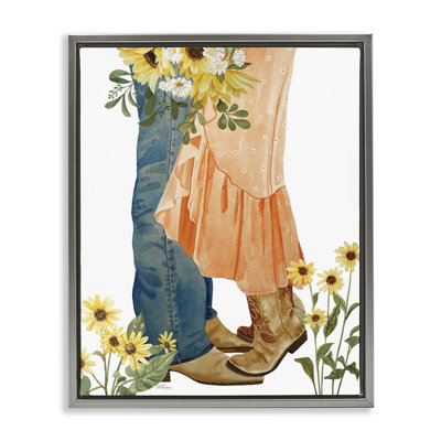 «Floral Western Couple», art mural encadré par Cat Thurman Designs