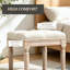 Élégant tabouret d'appoint capitonné avec pieds en bois sculpté