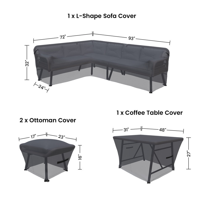 Ivet Outdoor Wicker Outdoor Conversation Set Group Seating Patio Furniture Covers