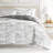Gray All Season Down-Alternative Reversible Comforter Set in Textured Stripe-1609014976