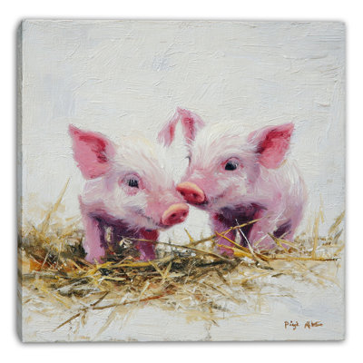 «Little Piglet pair I», art mural sur toile tendue