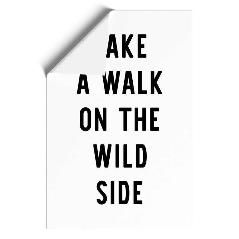 Wild Side - Unframed Typography, 84cm H x 59cm W x 0.1cm D