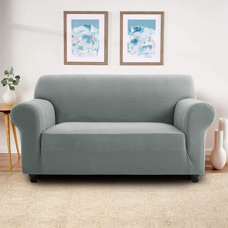 High Quality Stretchable Spandex Sofa Cover , 179cm H x 224cm W x 9cm D, Grey