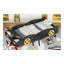 Lit plateforme simple en forme de voiture de course avec roues et rangement, noir et jaune-1145354643
