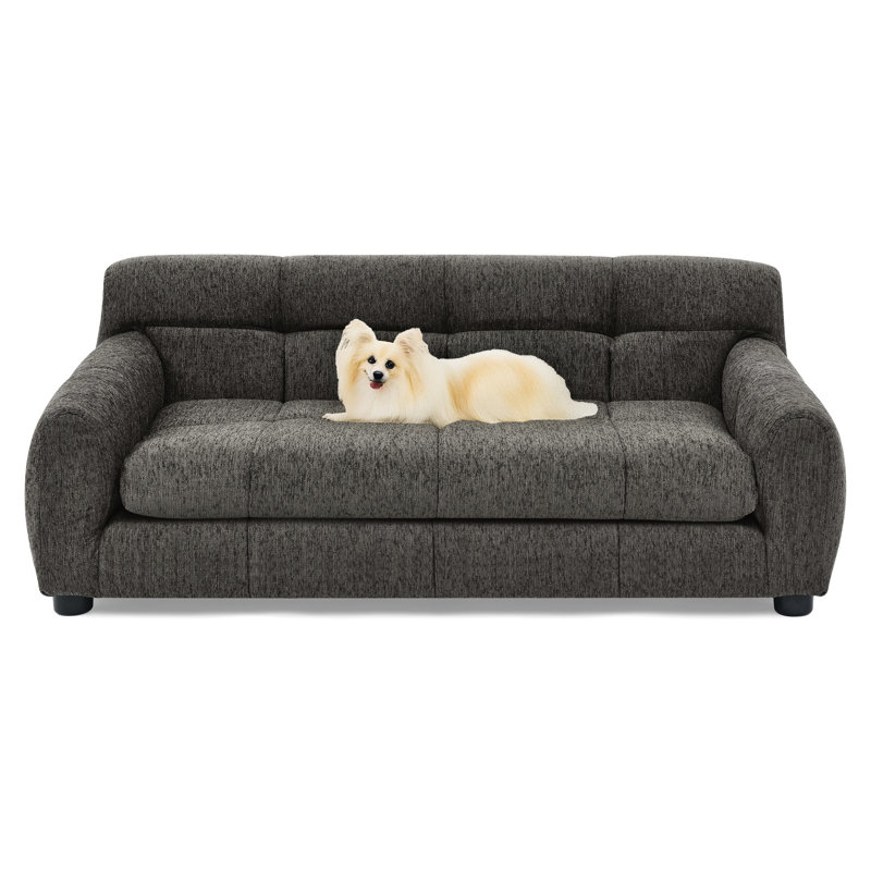 Pet pour grands chiens - gris foncé, relaxant avec et construction, lin respirant de qualité, Gris foncé