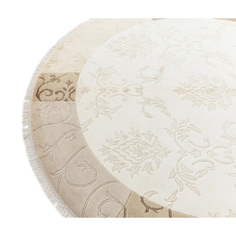 Tapis rond beige clair Munoz