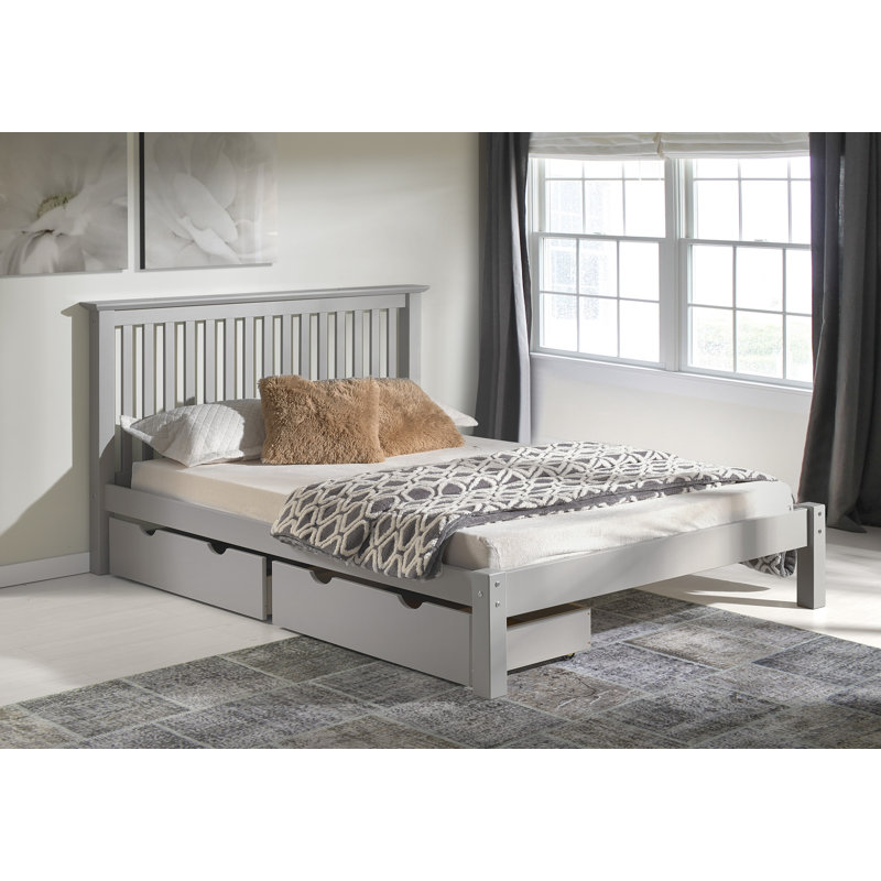 Lit plateforme Ratcliff, Gris tourterelle, Simple