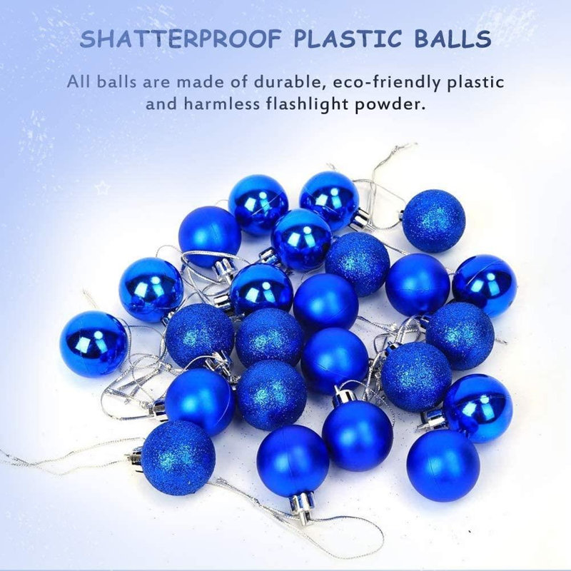 3cm Polyvinyl Chloride (PVC) Bauble, Blue