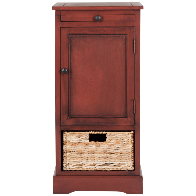 Solid Wood Accent Cabinet, Red