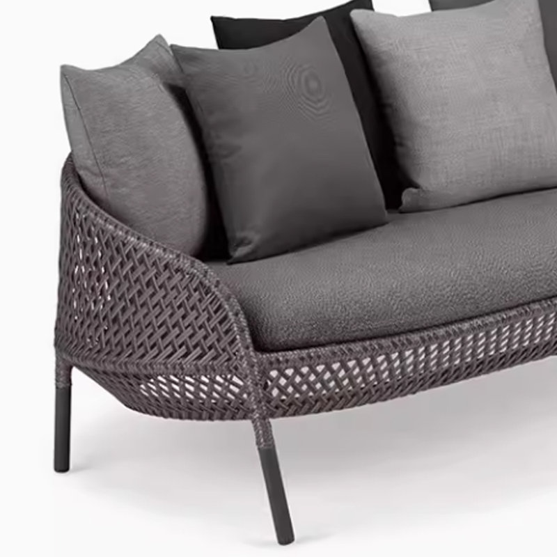 Canapé d'extérieur simple et imperméable, Gris foncé, Gris foncé