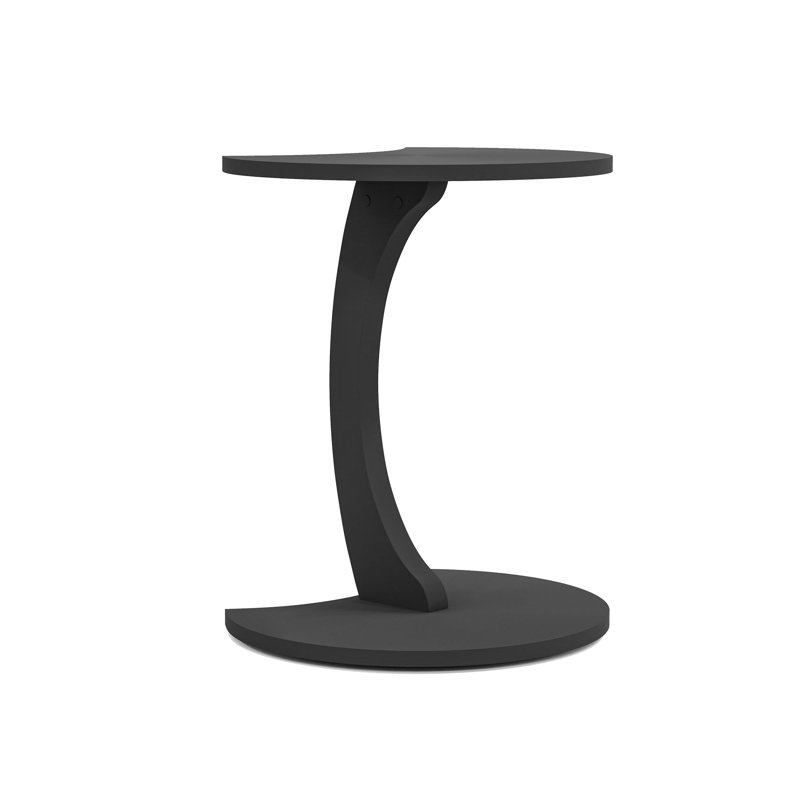 InterGo Modern C-Shaped Side Table for Living Room, Wheeled C Coffee Table, Sofa Table, Wooden End Table, Loiacano Nesting Table, Serving Table (Gray)
