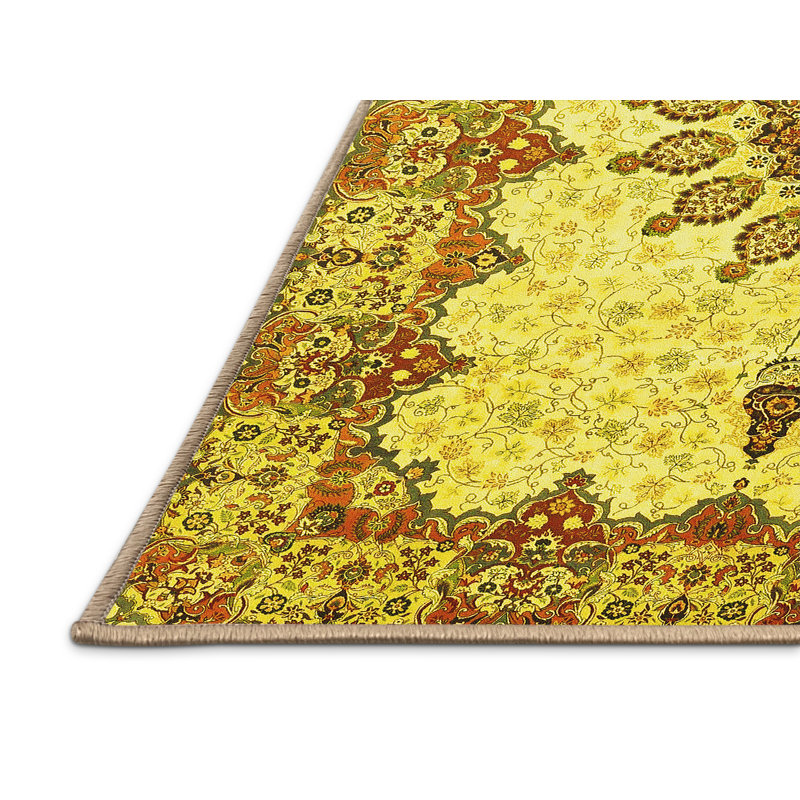 Washable Oriental Indoor Rug, Rectangle 7' x 9'