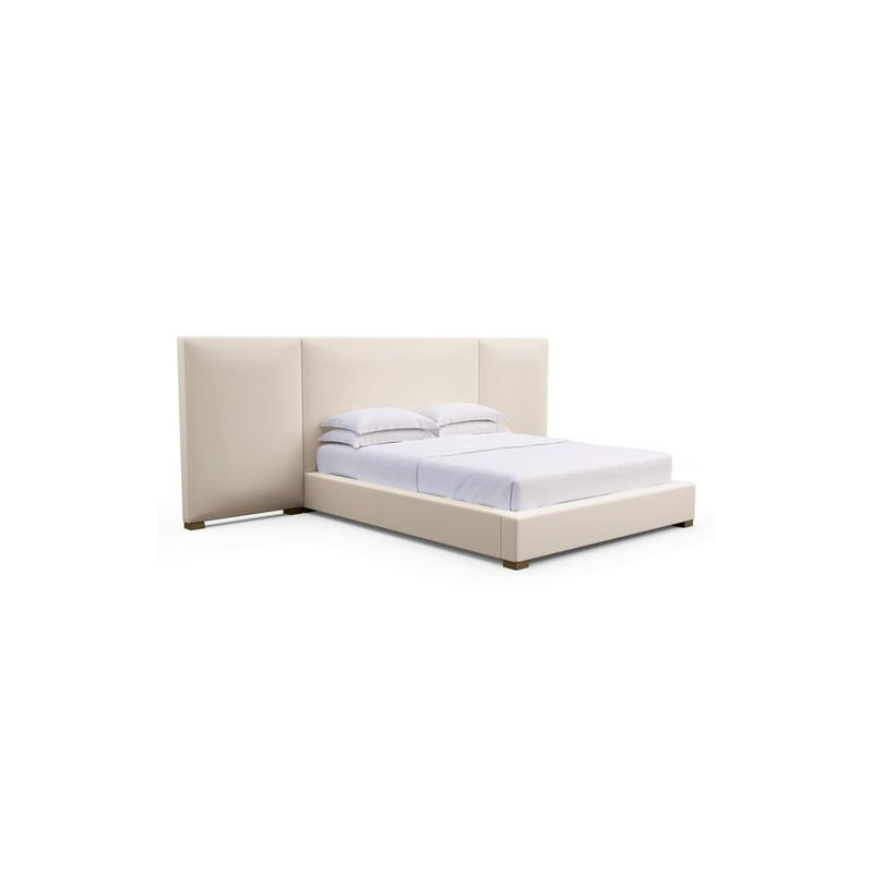 Prospect Upholstered Bed, Box Weave Linen Pumice, Queen, Weathered