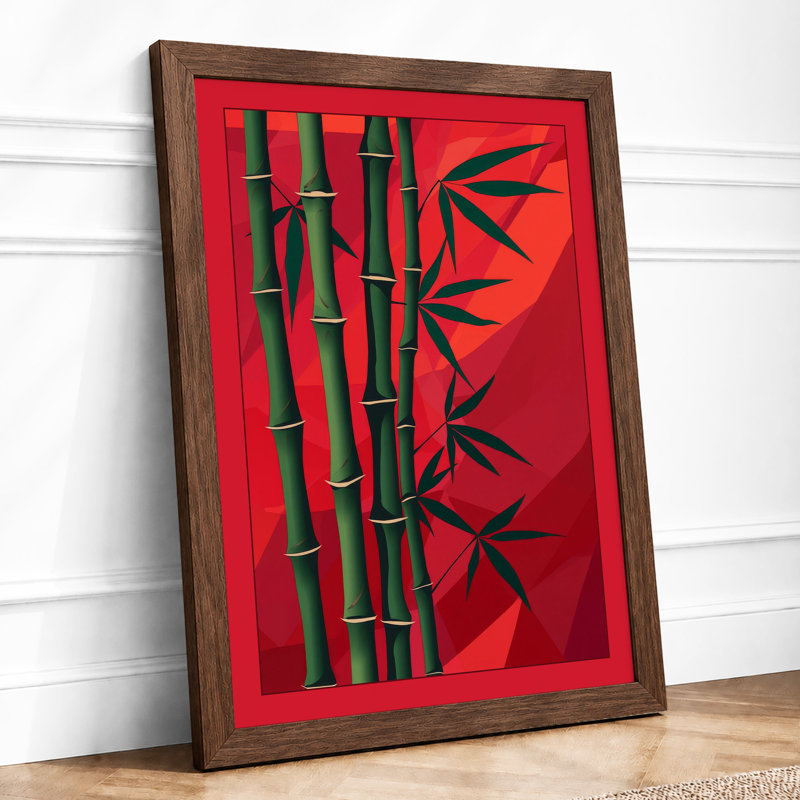 Crimson Bamboo Japandi - Print, Walnut, A1 - 84.1 x 59.4 cm