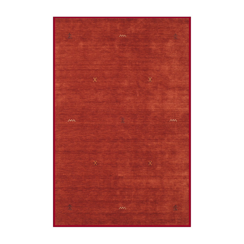 Tapis de zone rouge contemporaine, Rectangle 5 pi x 7 pi