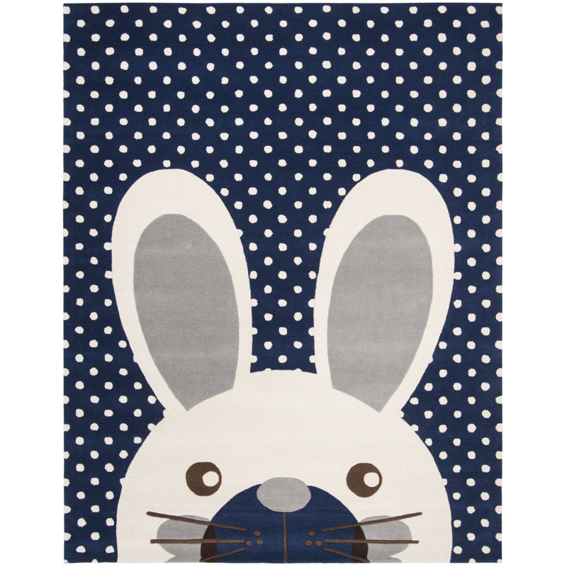 Cresson Kids Hand Tufted Wool Rug, Rectangle 4' x 6', Navy/Ivory