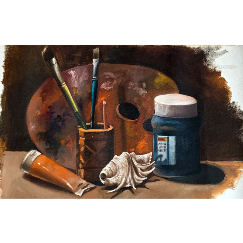 Matériaux d'art nature morte | Mk Goyal | Peinture à l'huile