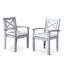 Chaises de salle à manger d'extérieur en bois massif pour 2 personnes - Gris argenté pour 2 personnes