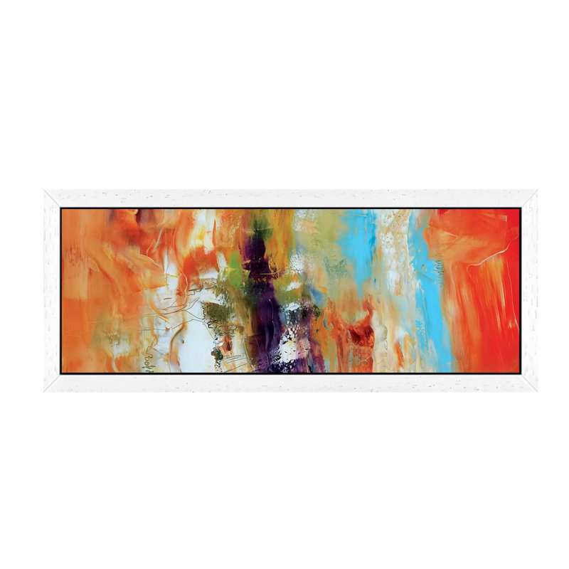 Strata by Andrada Anghel - Panoramic Painting on Canvas, 121.92 cm H x 40.64 cm W, White Framed