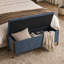  Banc de rangement rembourré 48 po avec pieds en bois massif 48 po-1883371488
