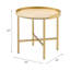 Oak Table Top & Gold Finish End Table
