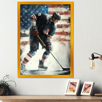 " Hockey Player On Ice I " Painting Print