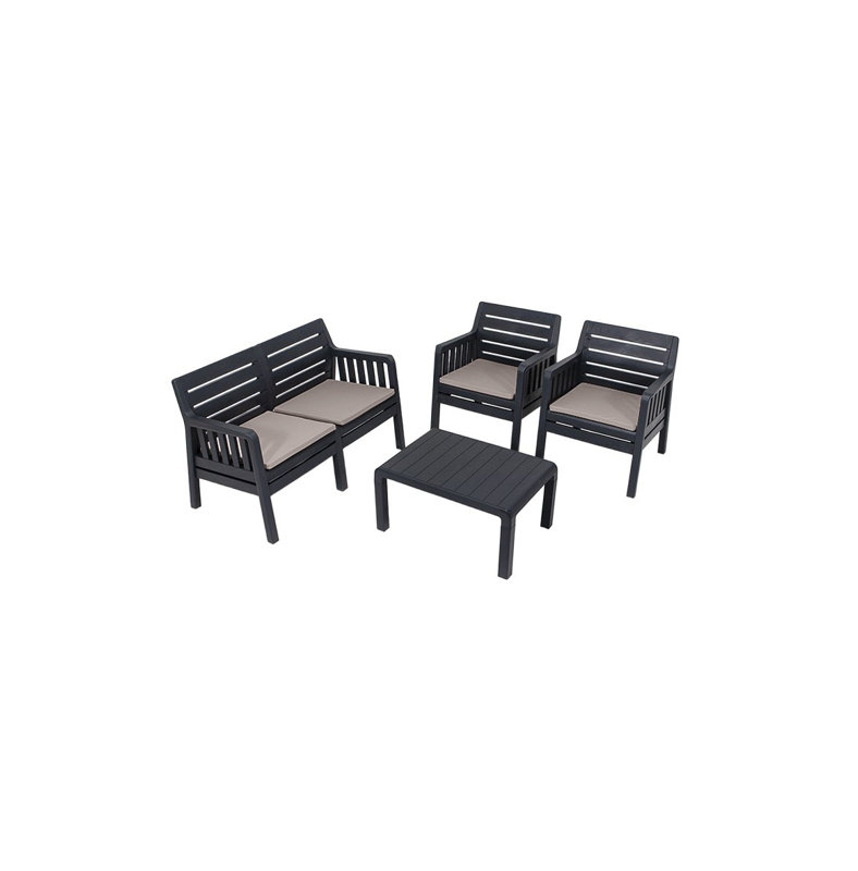 Cardamom Outdoor Table Set, Black