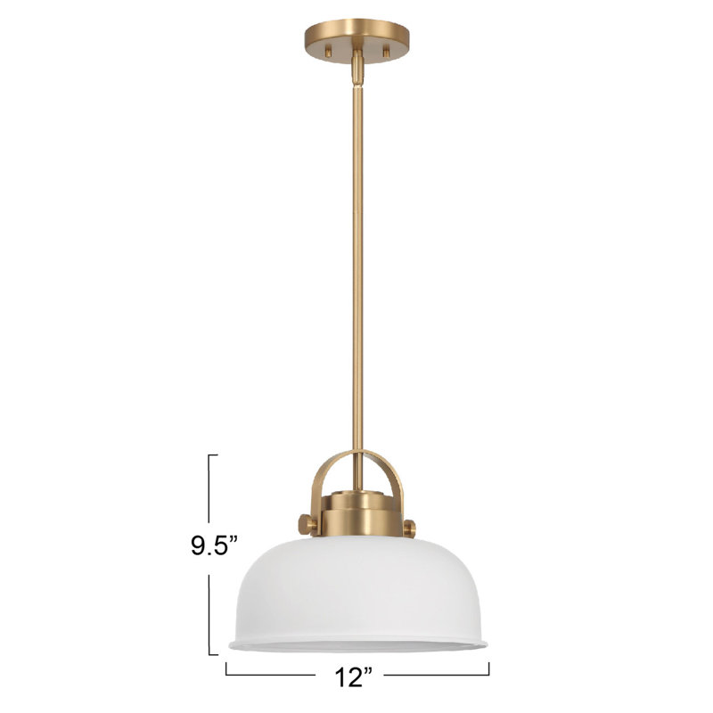 Grisel 1 - Light Dome Pendant, Gold, White