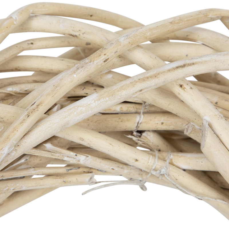 Couronne de brindilles de saule naturel, H 15 po x l 15 po x P 3,75 po