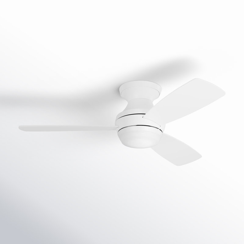 Rivers Ceiling Fan with LED Lights, Matte White with White Blades, 44"